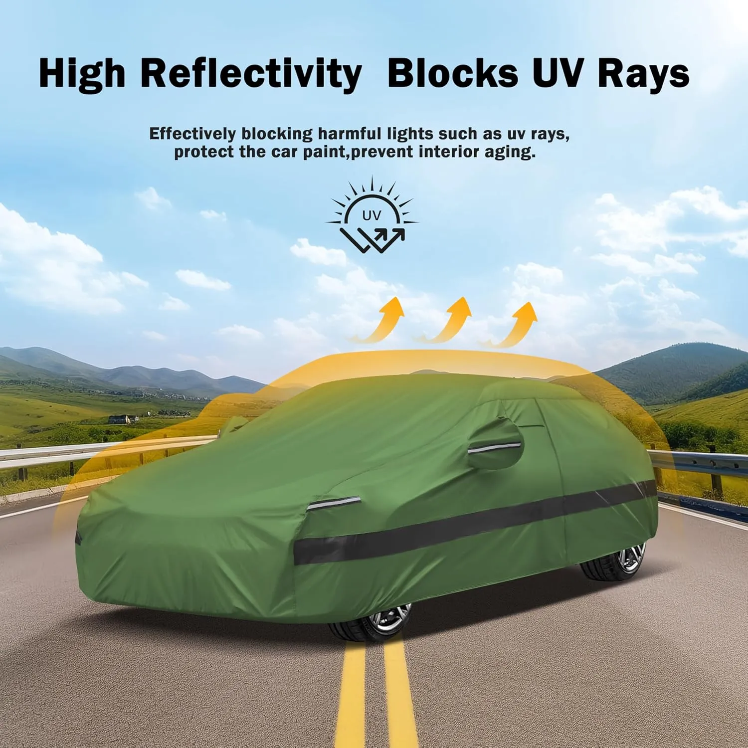 Heavy Duty Outdoor Car Cover Compatible with Mini Cooper 2 Door,Waterproof All Weather for Automobiles, Outdoor Full Cover Rain Sun UV Protection with Zipper Cotton
