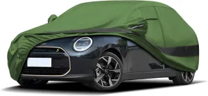 Heavy Duty Outdoor Car Cover Compatible with Mini Cooper 2 Door,Waterproof All Weather for Automobiles, Outdoor Full Cover Rain Sun UV Protection with Zipper Cotton
