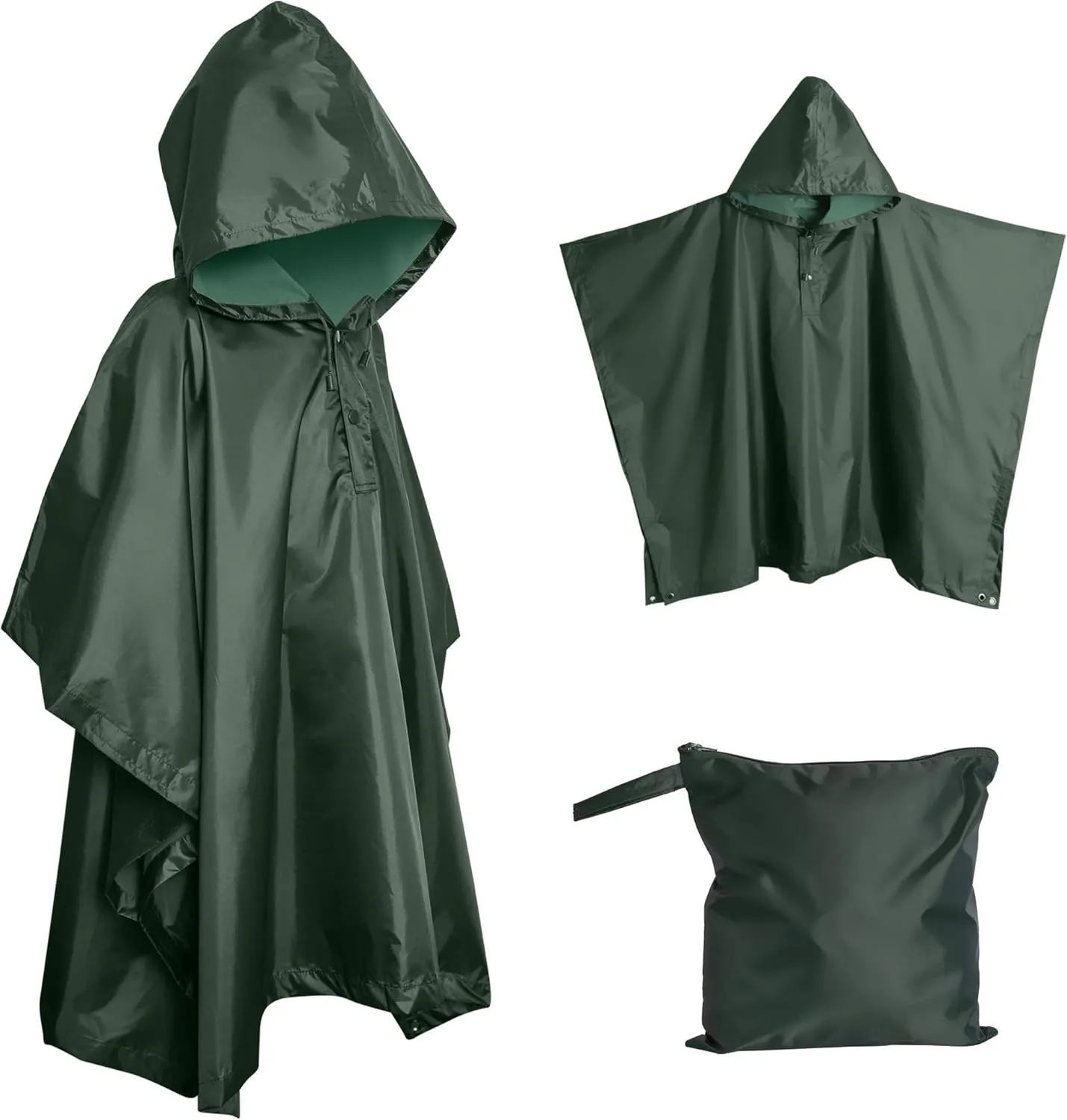 Heavy Duty Rain Poncho for Backpacking, Waterproof Lightweight for Adults, Military, Emergency, Camping, Men, Women