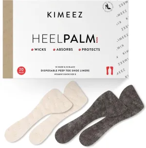HEELPALM Disposable Shoe Liner for Sweaty Feet Pre-Cut No Show Sock Insert for Women Open Toe Shoes Moisture Wicking No Slipping Barefoot Shoe Insert Ultra Thin Shoe Insole 20 Pair (US W9)
