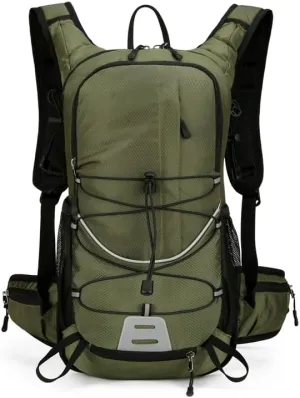 Hiking Backpack Outdoor Sports Daypack Large Capacity Lightweight Water Resistant Wearproof Cycling Travel Bag Trekking Use (Green)