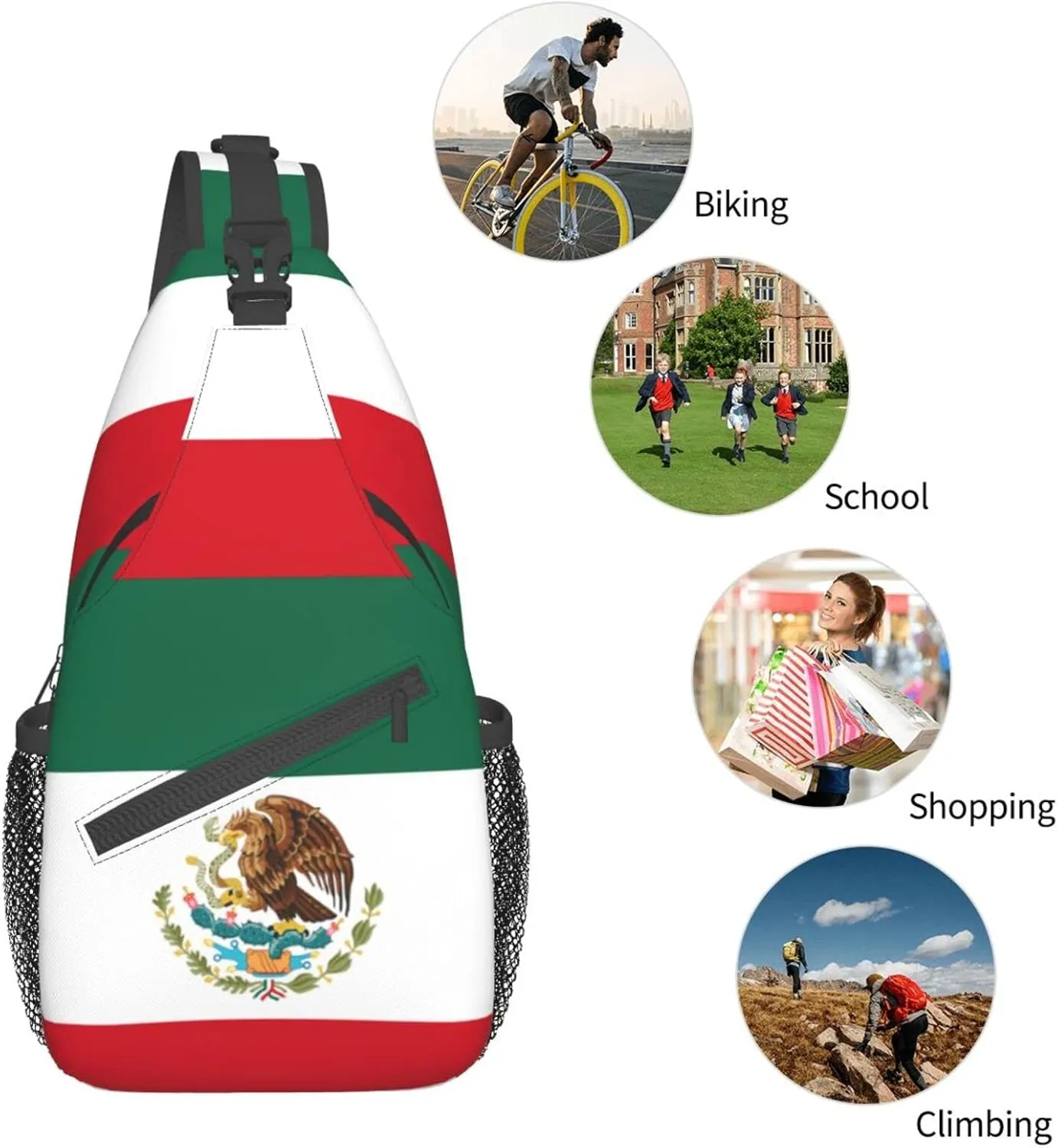 Hiking Daypacks Crossbody Shoulder Bag,Adjustable Strap High Capacity,For Men Women Outdoor Cycling Travel