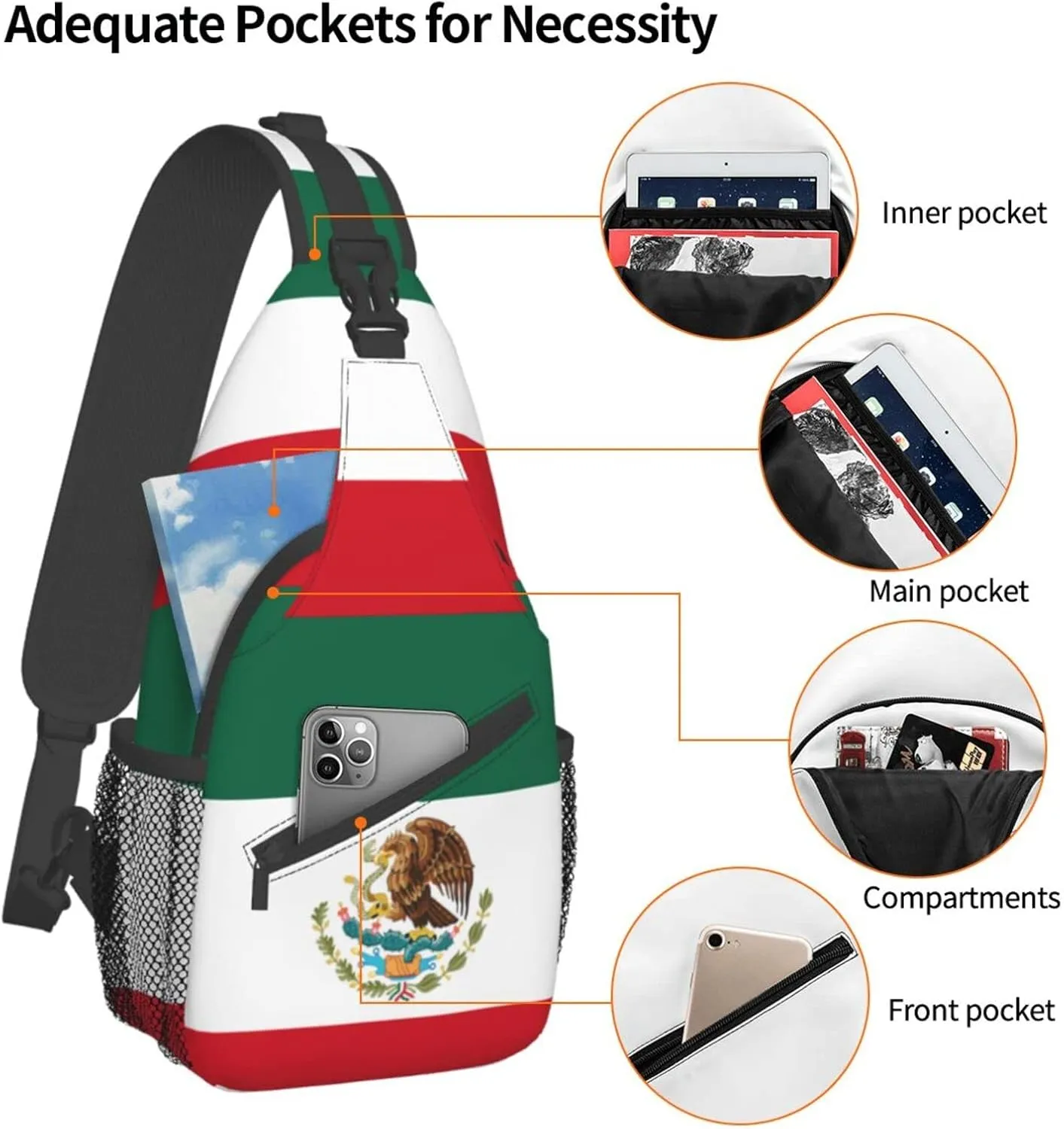 Hiking Daypacks Crossbody Shoulder Bag,Adjustable Strap High Capacity,For Men Women Outdoor Cycling Travel