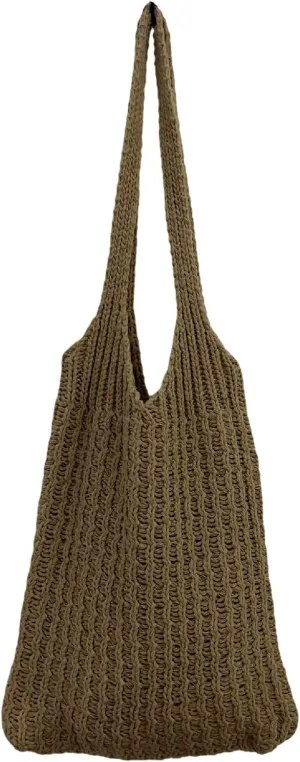 Hobo Tote Bag for Women - Contrast Color, Large Capacity, Knitted, Trendy