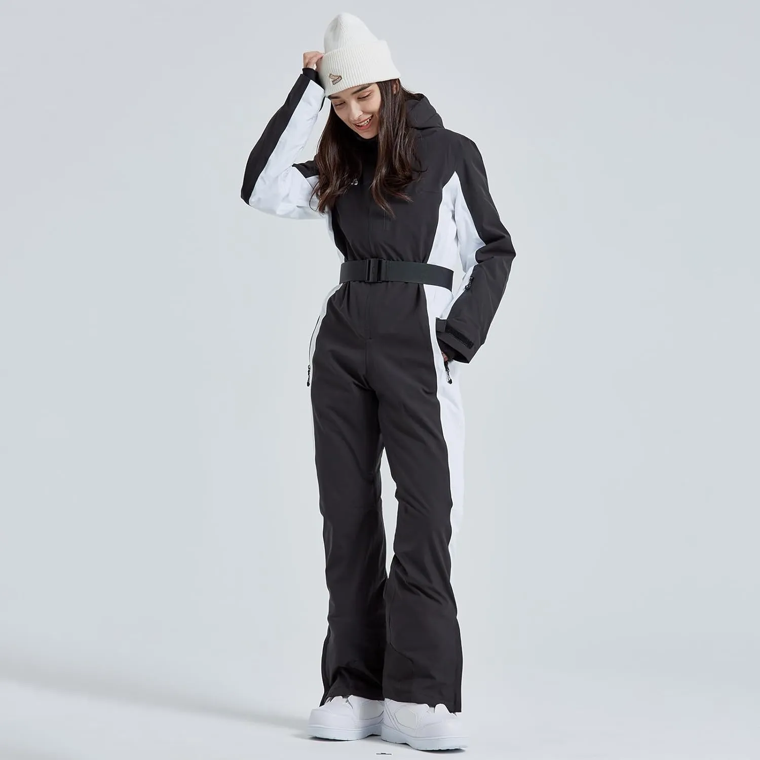 HOTIAN Women One Piece Ski Suits Slim Fit Overalls Jumpsuits Waterproof Winter Outdoor Snowboard Snow Suits