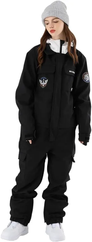 HOTIAN Women Snowboarding Suits One Piece Jumpsuits Overalls Outdoor Snowsuits Waterproof Ski Jackets