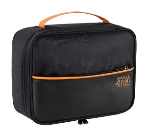 House of Quirk Electronics Travel Organizer, Single Layer Cable Organizer Bag Watreproof Electronics Accessories Storage Bag for Cord, Charger, Phone, Power Bank, Hard Drive (Black, Polyester)