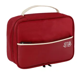 House of Quirk Polyester Electronics Travel Organizer, Single Layer Cable Organizer Bag Watreproof Electronics Accessories Storage Bag For Cord, Charger, Phone, Power Bank, Hard Drive (Maroon),Red