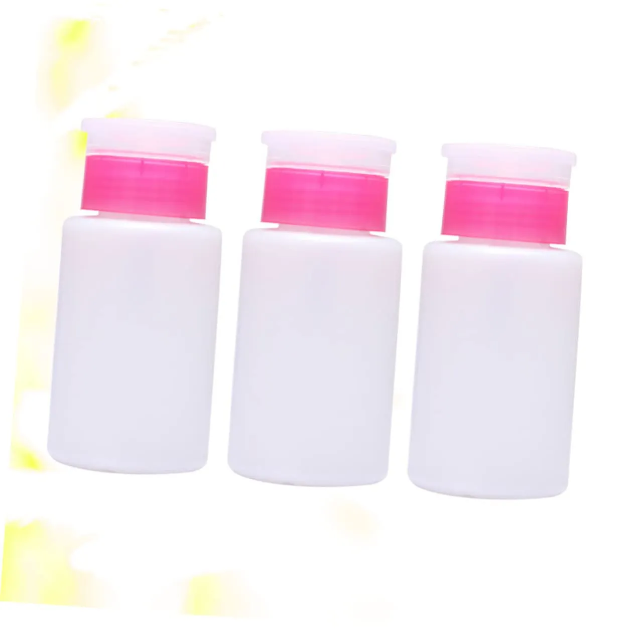 Housoutil 9pcs Lockable Nail Polish Remover Bottle Press Pumping Container for Makeup Remover Toner Convenient for Travel Home