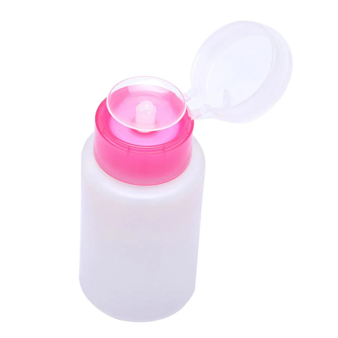 Housoutil 9pcs Lockable Nail Polish Remover Bottle Press Pumping Container for Makeup Remover Toner Convenient for Travel Home
