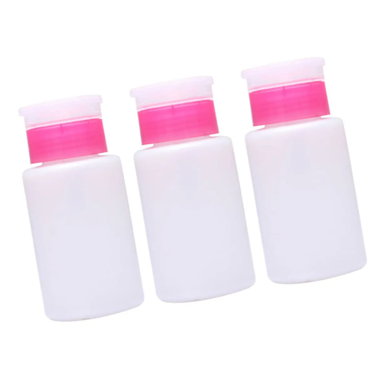 Housoutil 9pcs Lockable Nail Polish Remover Bottle Press Pumping Container for Makeup Remover Toner Convenient for Travel Home