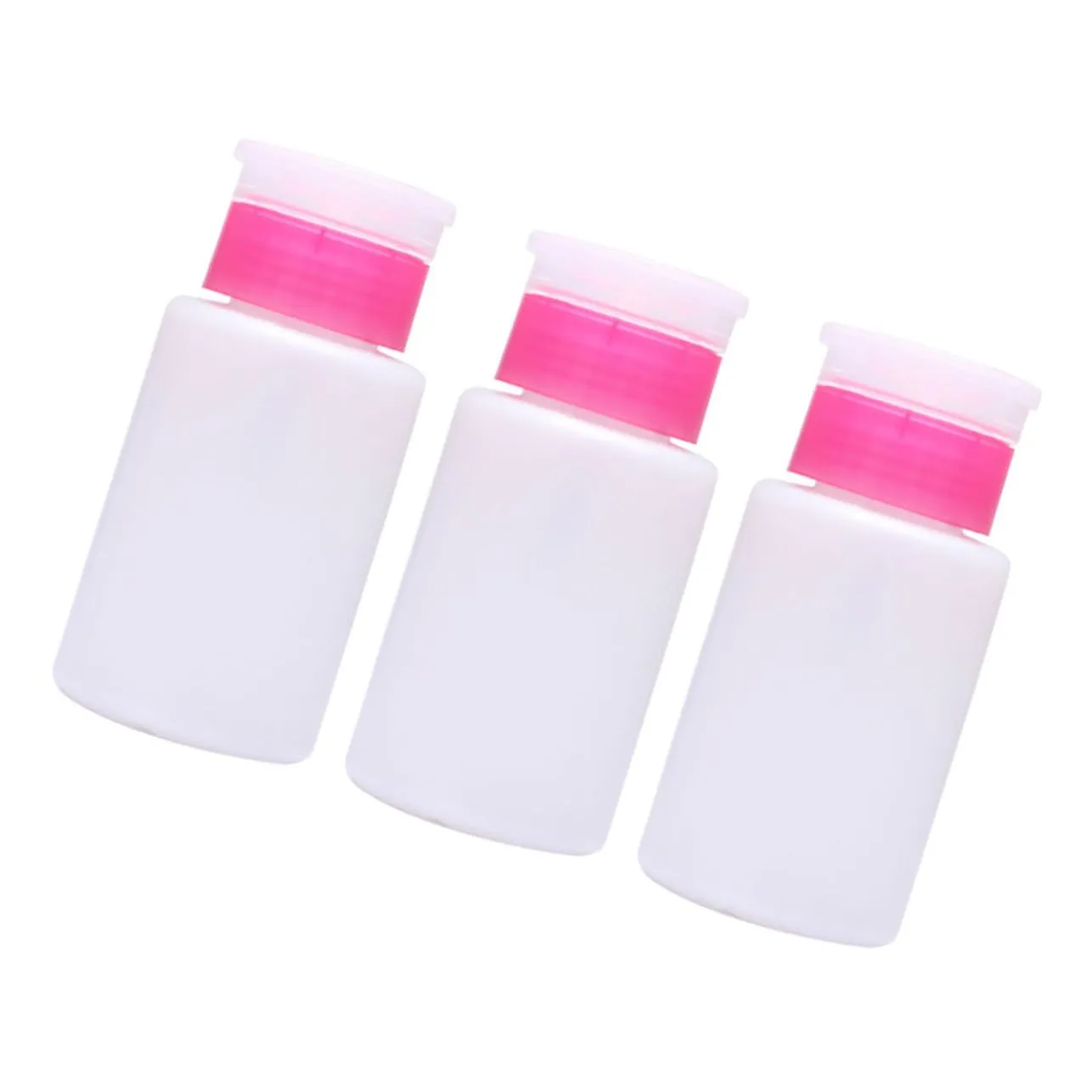 Housoutil 9pcs Lockable Nail Polish Remover Bottle Press Pumping Container for Makeup Remover Toner Convenient for Travel Home