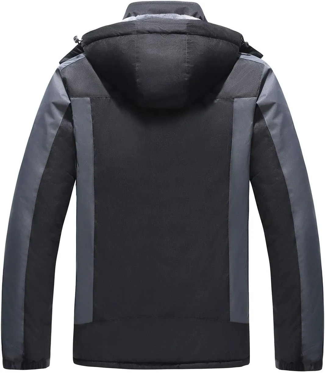 HOW'ON Men's Waterproof Ski Jacket Windproof Rain Jacket Winter Warm Hooded Coat