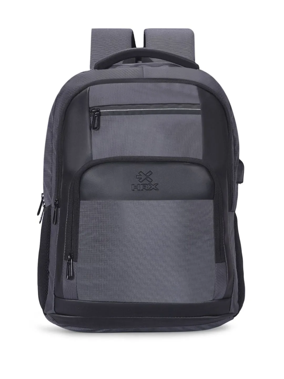 HRX by Hrithik Roshan Unisex Grey Backpack with Rain Cover & Reflective Strip