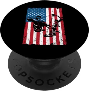 Hunting Archer American Flag Bowhunting Bowhunter Bowtech PopSockets Swappable PopGrip