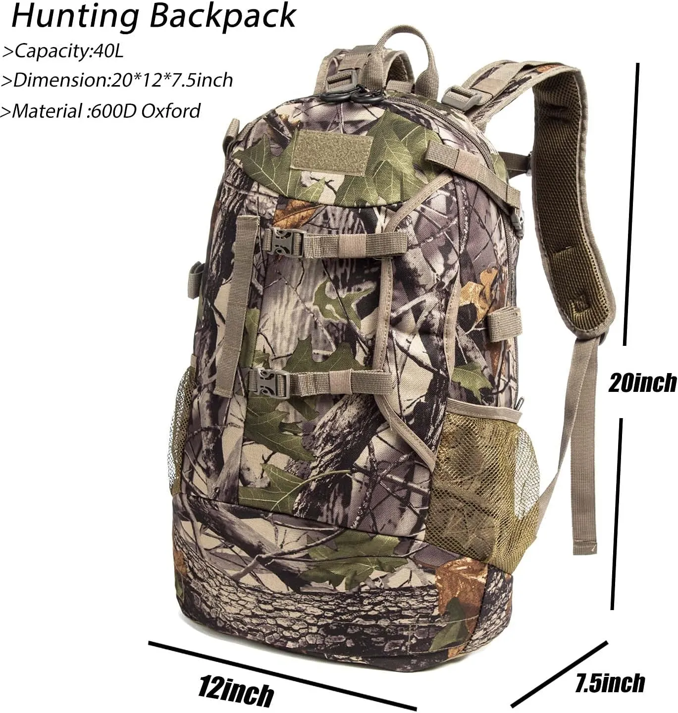 Hunting Backpack,Outdoor Hunting Daypack for Bow or Rifle with Rain Cover. (Green)
