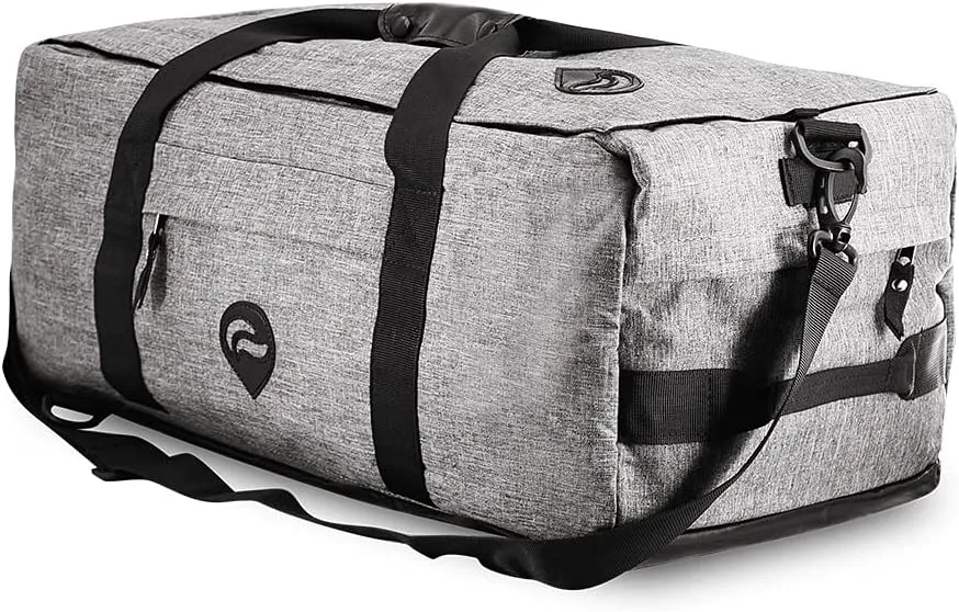 Hybrid Backpack/Duffle - Smell Proof - Weather Resistant (Gray) US PATENT NUMBER D819327