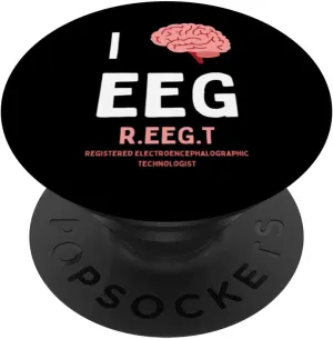 I love brain EEG R. EEG T. tech electroencephalogram waves PopSockets Swappable PopGrip