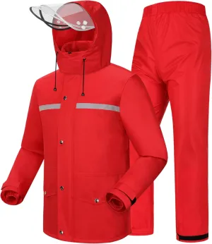 iCreek Rain Suit Waterproof Jacket and Trouser Suit Raincoat for Men and Women Outdoor All-Sport Breathable Anti-storm