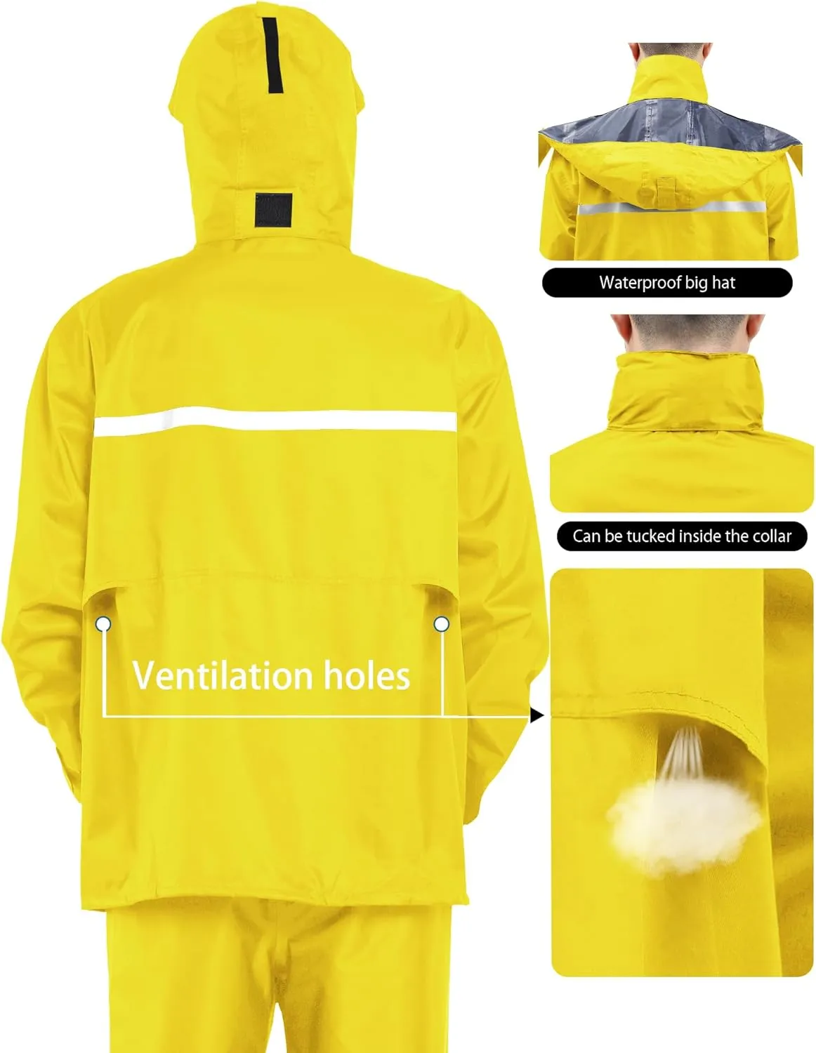 iCreek Rain Suit Waterproof Jacket and Trouser Suit Raincoat for Men and Women Outdoor All-Sport Breathable Anti-storm