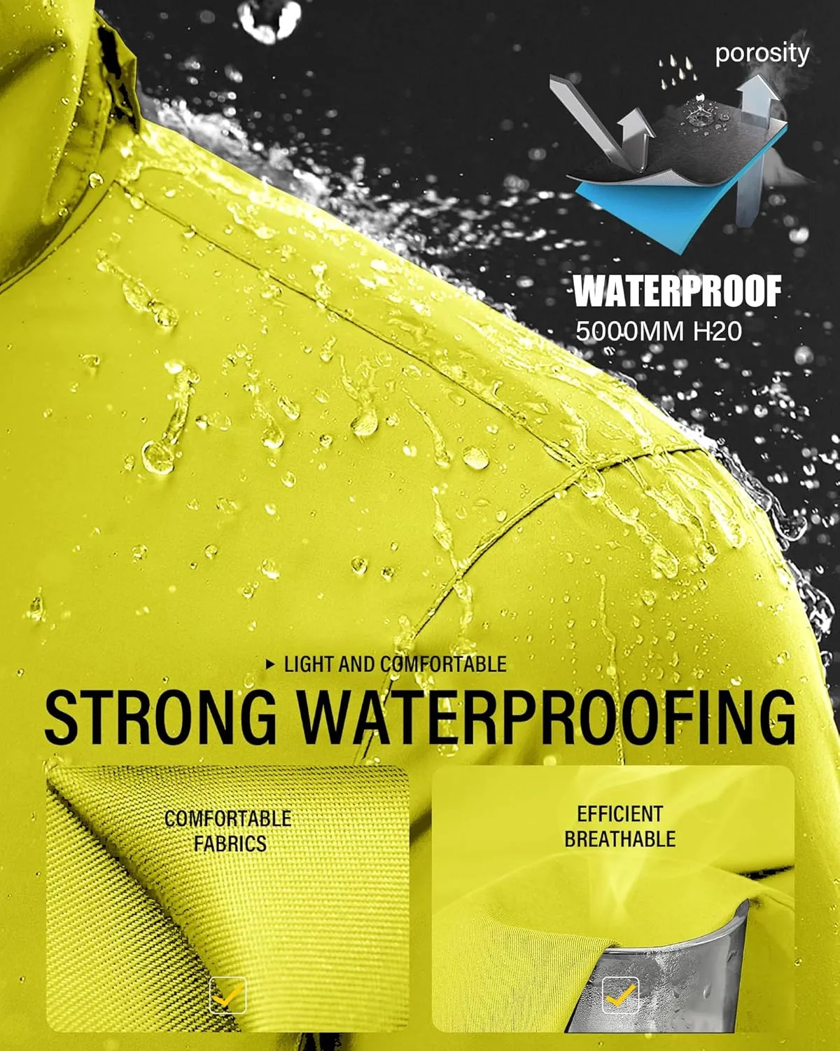 iCreek Rain Suit Waterproof Jacket and Trouser Suit Raincoat for Men and Women Outdoor All-Sport Breathable Anti-storm