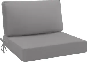 idee-home Outdoor Cushions for Patio Furniture, Outdoor Seat Cushion, Waterproof Hampton Bay Deep Seat Replacement Couch Chair Cushions for Garden Lawn Backyard Deck, 26.5 x 26.5 Grey