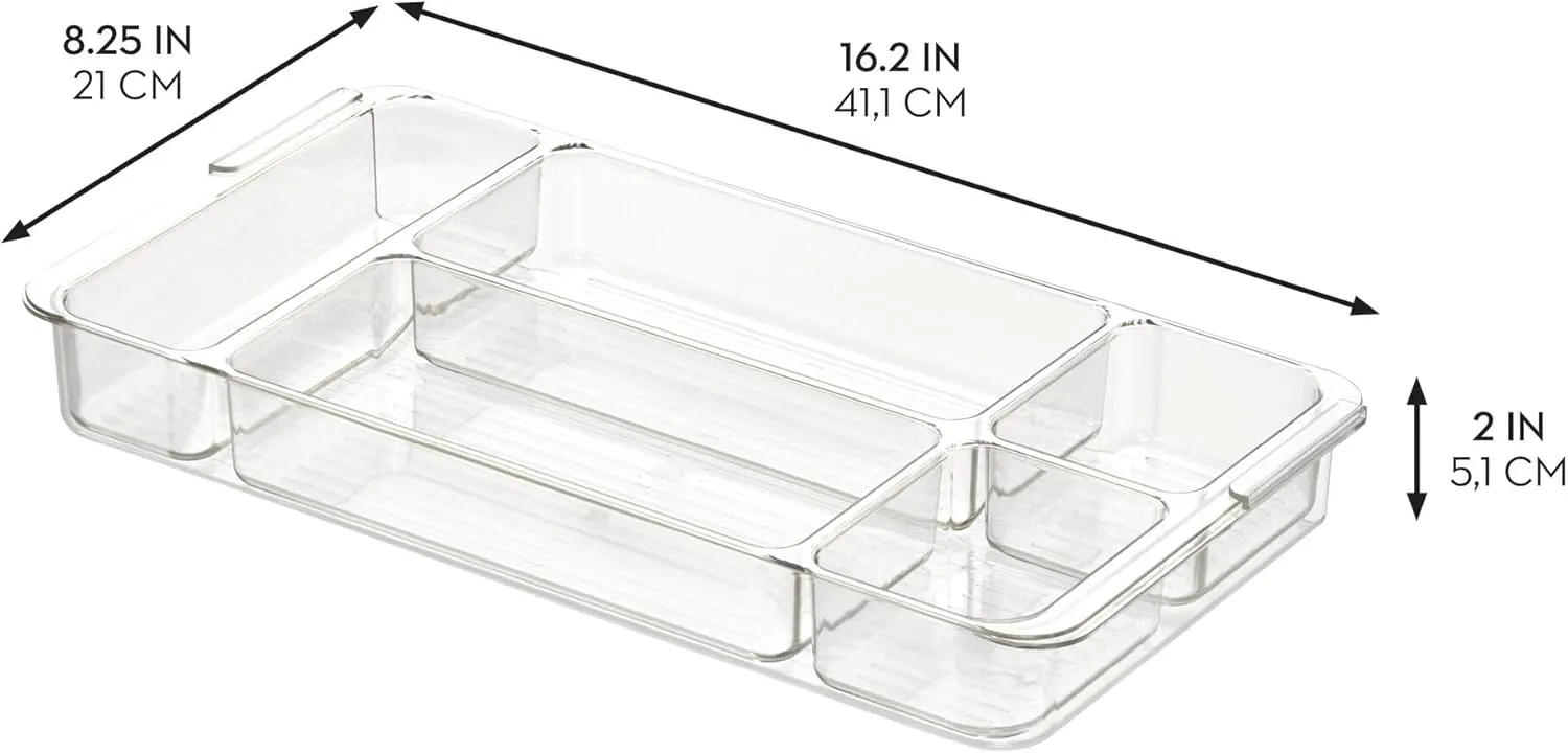 iDesign Expandable Makeup Drawer Organizer-Storage Cosmetics or Jewelry-Clear Tray