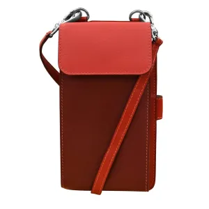 ILI 6363 AUTUMN MULTI PHONE WALLET CROSSBODY INTERNATIONAL LEATHER INDUSTRIES