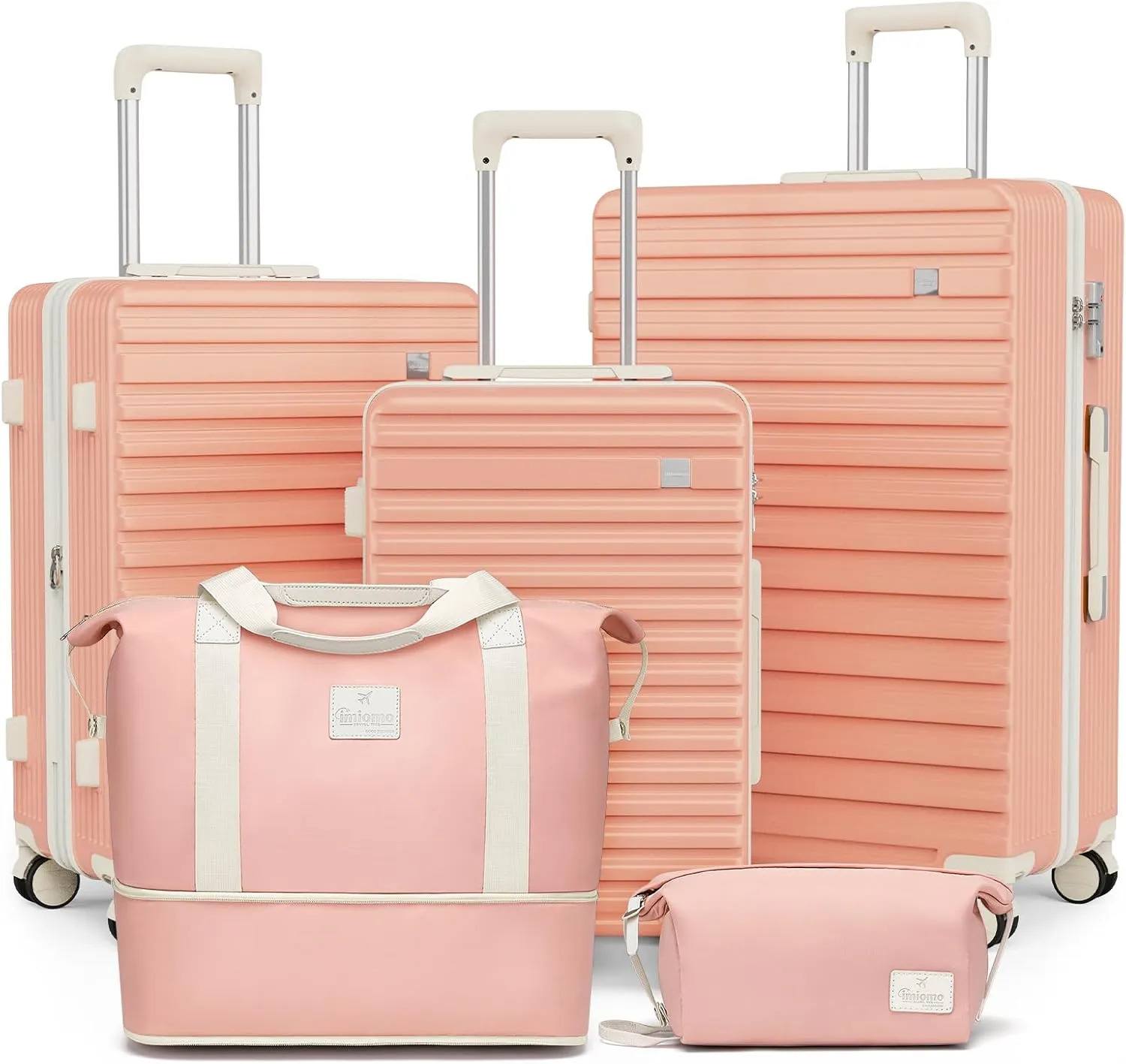 imiomo Luggage Sets 3 Piece,Expandable Hardside Suitcase Set with Spinner Wheels,Lightweight Travel Luggage set with TSA Lock（20/24/28,Pink）