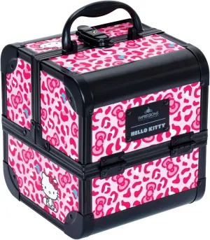 Impressions Vanity Hello Kitty SlayCube Makeup Travel Case with Durable Outer, Makeup Organizer Case in Portable Size with 2 Extendable Trays and Flip Top Mirror (Pink Animal)