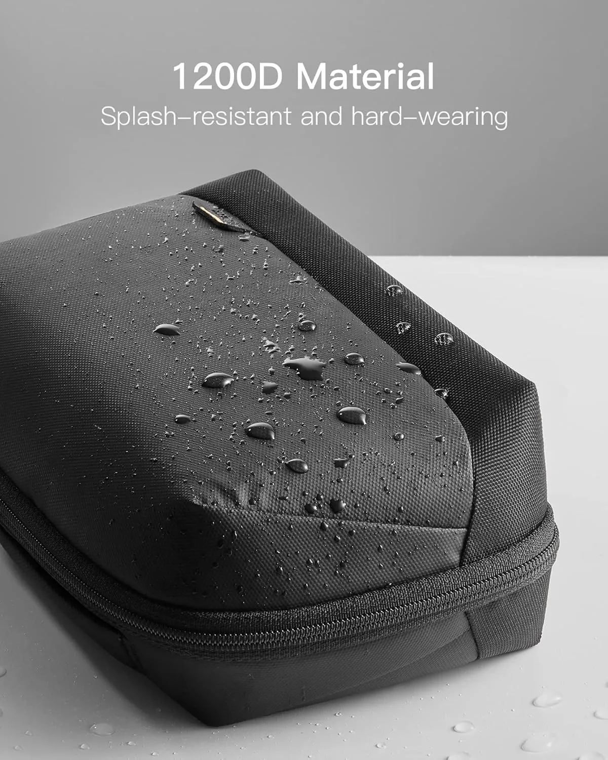 Inateck Electronics Organizer Travel Case, 180° Open Water-resistant, Multifunctional Travel Organizer Bag, Electronic Accessories Carry Case, Black, Small