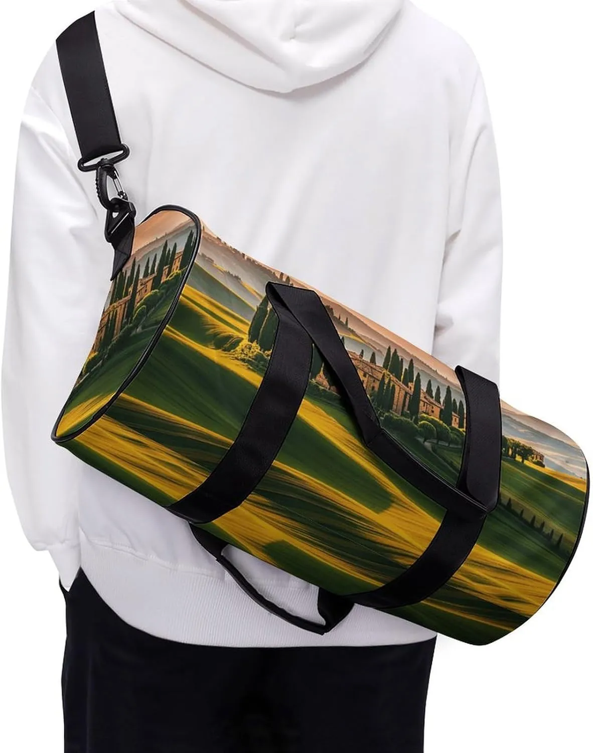 Italy Tuscan Gym Bag Small Travel Duffle Bag with Compartment Carry On Weekender Bag for Women Men