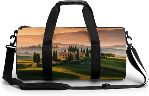 Italy Tuscan Gym Bag Small Travel Duffle Bag with Compartment Carry On Weekender Bag for Women Men