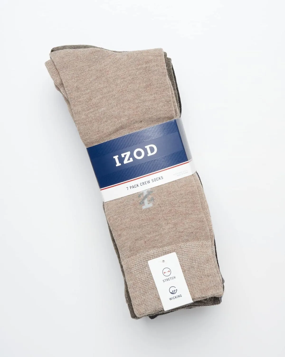 IZOD Men's Dress Socks - 7 Pack Lightweight Stretch Stay Up Cuff Mid-Calf Crew Socks - Dress Socks for Men (6-12.5)