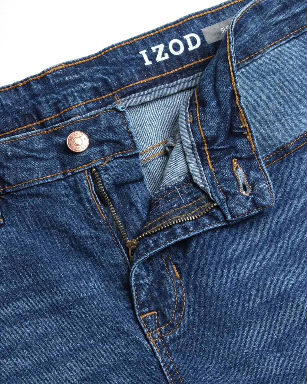 IZOD Men's Slim Fit Jeans - Classic Comfort Stretch Lightweight Denim Jeans - Casual Work Pants for Men
