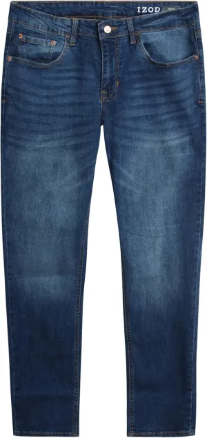 IZOD Men's Slim Fit Jeans - Classic Comfort Stretch Lightweight Denim Jeans - Casual Work Pants for Men