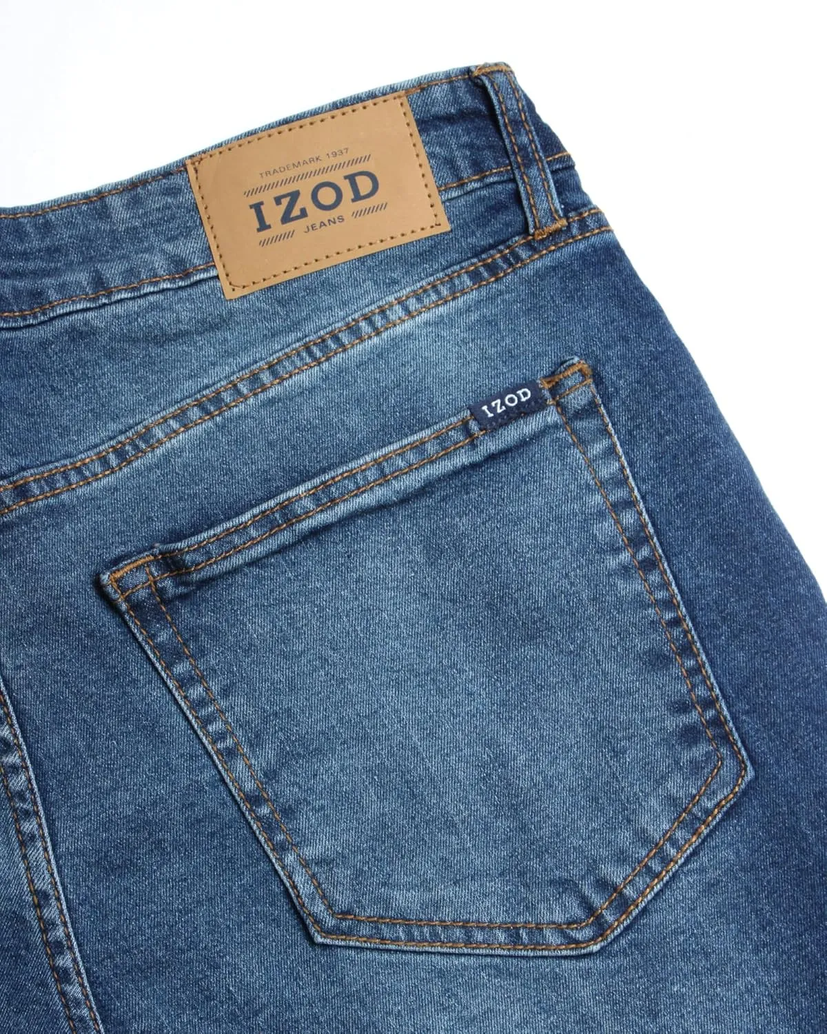 IZOD Men's Slim Fit Jeans - Classic Comfort Stretch Lightweight Denim Jeans - Casual Work Pants for Men