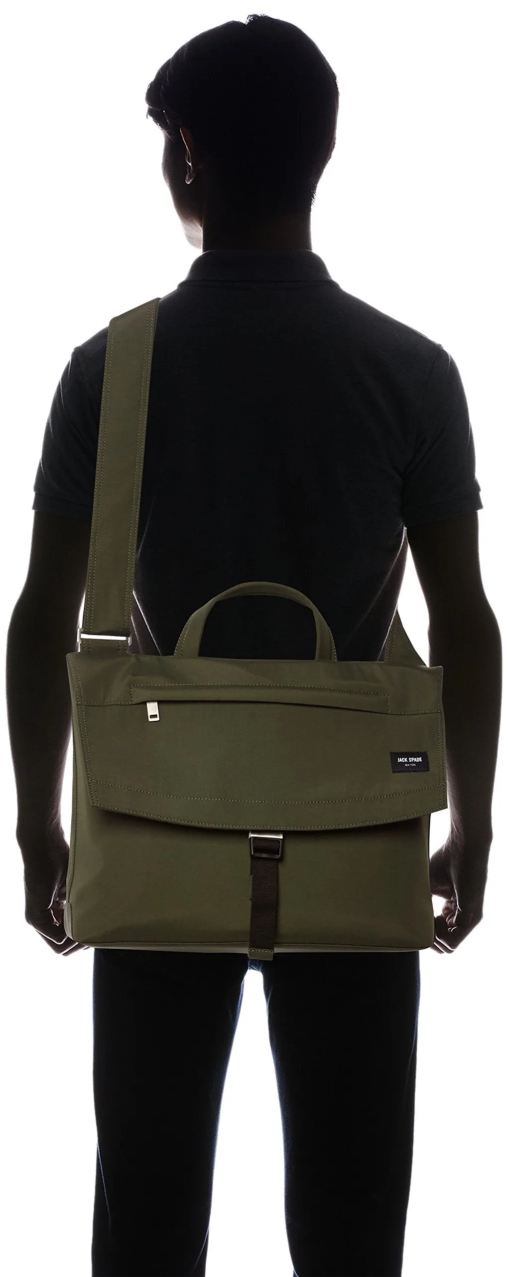 Jack Spade Men's Tech Travel Nylon Folded Messenger Olive
