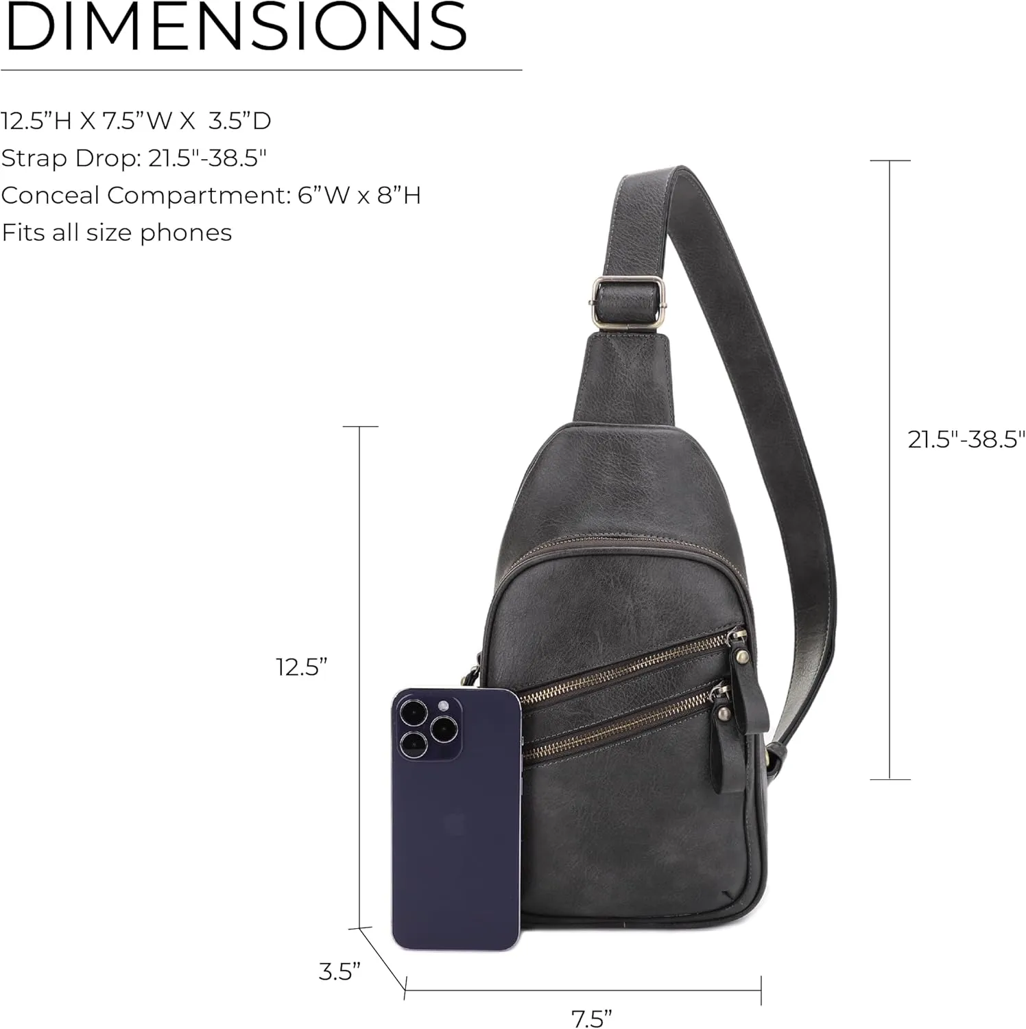 JESSIE & JAMES Jeannie Unisex Multi-Pocket Concealed Carry Sling Bag Crossbody Backpack Purse