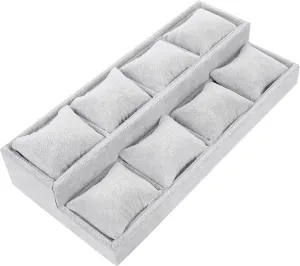 Jewelry Display Plate Velour Double-Layer Watch Organizer Jewelry Retail Display Scratch-Proof Velvet