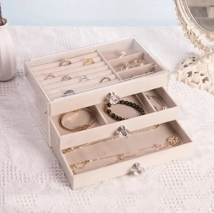 Jewelry Organizer Box, Multi-layer Jewelry Storage Holder with Drawers