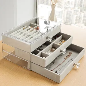 Jewelry Organizer Box, Multi-layer Jewelry Storage Holder with Drawers