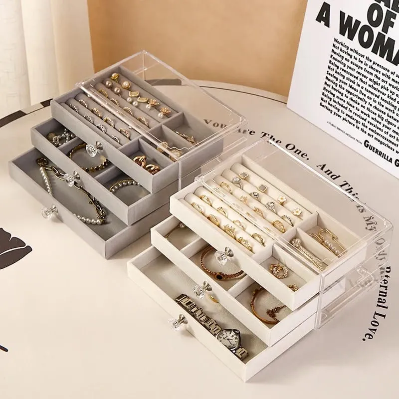 Jewelry Organizer Box, Multi-layer Jewelry Storage Holder with Drawers