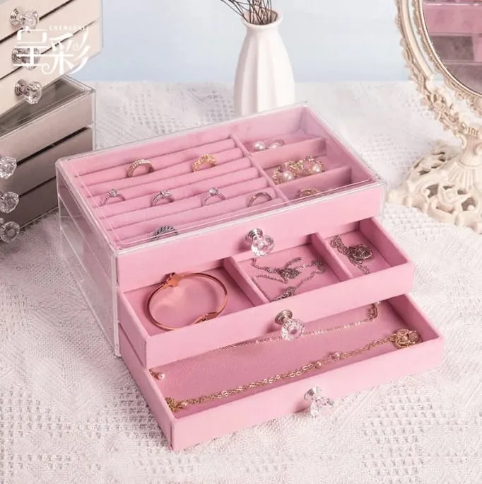 Jewelry Organizer Box, Multi-layer Jewelry Storage Holder with Drawers