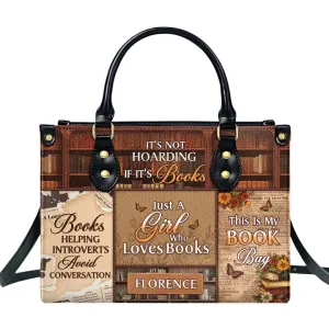 Just A Girl Who Loves Books, This Is My Book Bag Personalized Leather Bag, Book Lovers Leather Bag for Women, Bookish Handbag, Book Lovers Leather Shoulder Bag, Bookish Gifts for Her, Readers Gifts