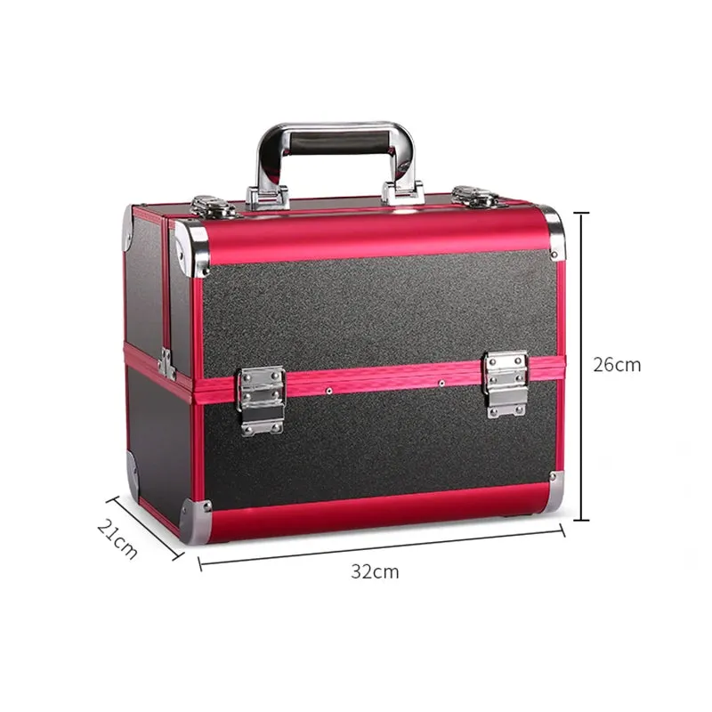 Kawaii Makeup Train Case 🎀✨ | Adjustable 4-Tray Organizer with Lockable Compartments 💖💄