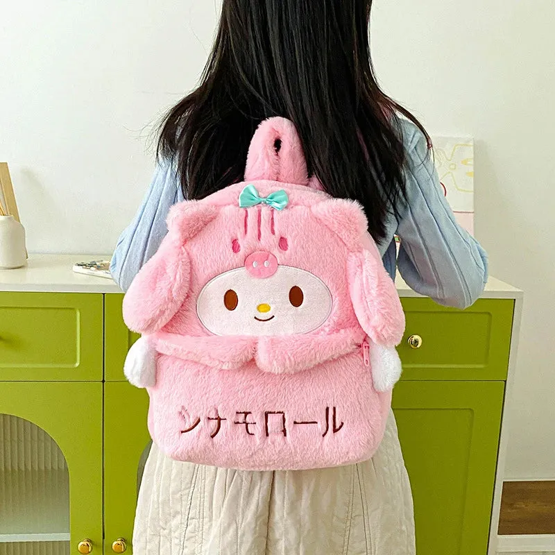 Kawaii Sanrio Plush Backpack Collection for Girls