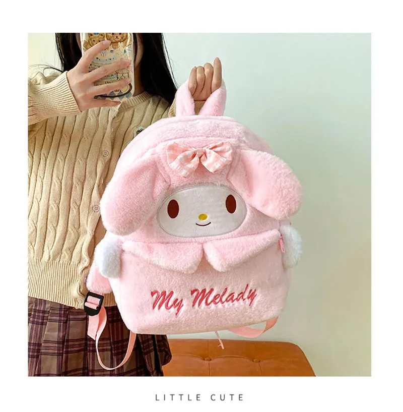 Kawaii Sanrio Plush Backpack Collection for Girls