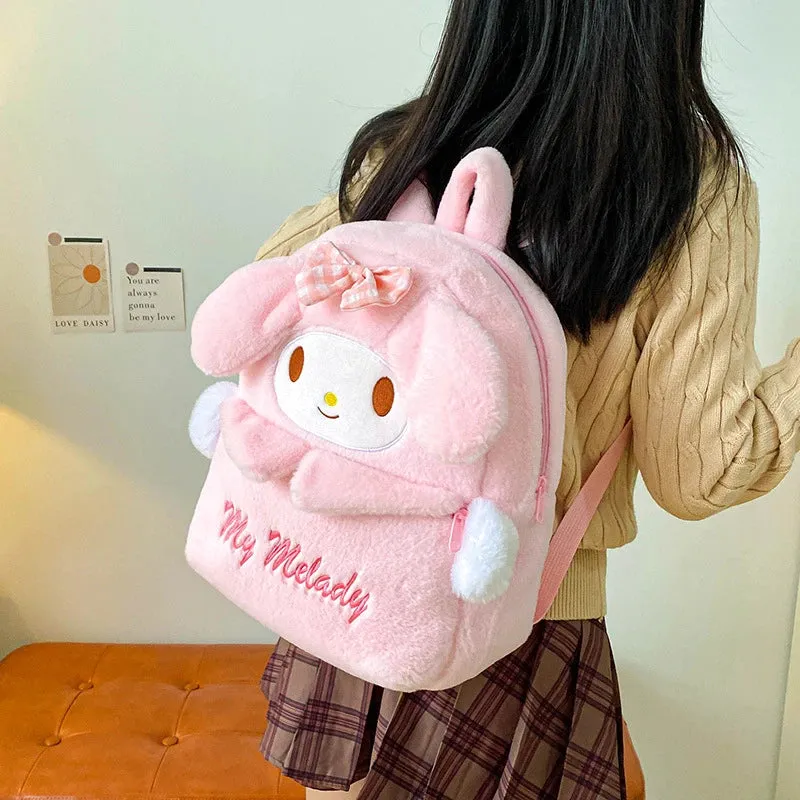 Kawaii Sanrio Plush Backpack Collection for Girls