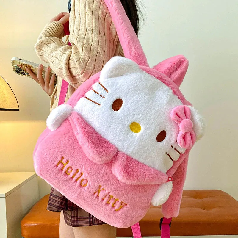 Kawaii Sanrio Plush Backpack Collection for Girls